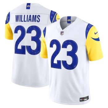Men's Los Angeles Rams #23 Kyren Williams White Vapor F.U.S.E. Sewn Down Limited Jersey Men's Los Angeles Rams #23 Kyren Williams White Vapor F.U.S.E. Sewn Down Limited Jersey