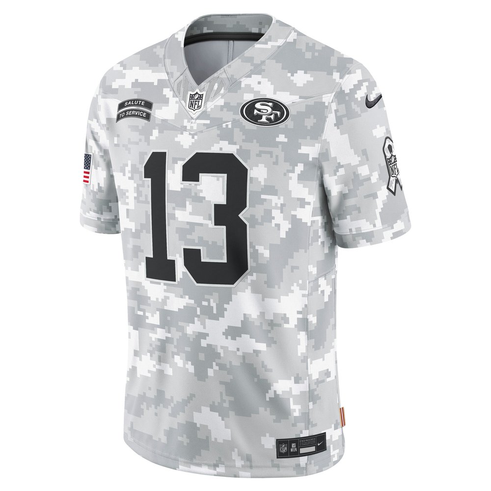 Men's San Francisco 49ers Brock Purdy Arctic Camo 2024 Salute to Service Limited Jersey Men's San Francisco 49ers Brock Purdy Arctic Camo 2024 Salute to Service Limited Jersey
