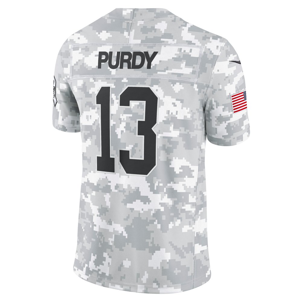 Men's San Francisco 49ers Brock Purdy Arctic Camo 2024 Salute to Service Limited Jersey Men's San Francisco 49ers Brock Purdy Arctic Camo 2024 Salute to Service Limited Jersey