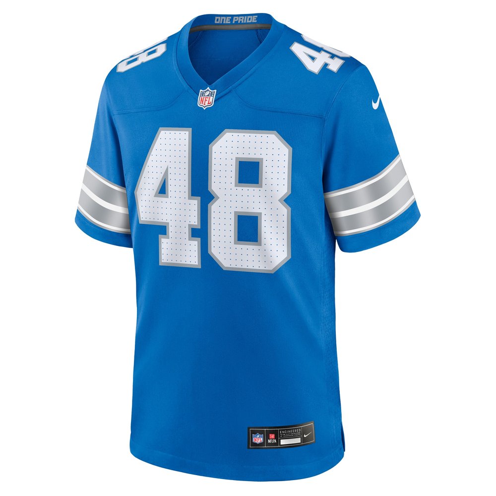Men's Detroit Lions Loren Strickland  Blue Game Jersey Men's Detroit Lions Loren Strickland  Blue Game Jersey