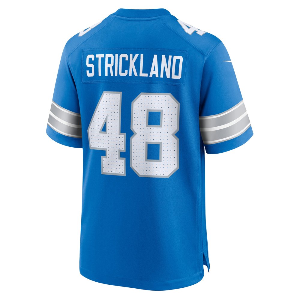 Men's Detroit Lions Loren Strickland  Blue Game Jersey Men's Detroit Lions Loren Strickland  Blue Game Jersey