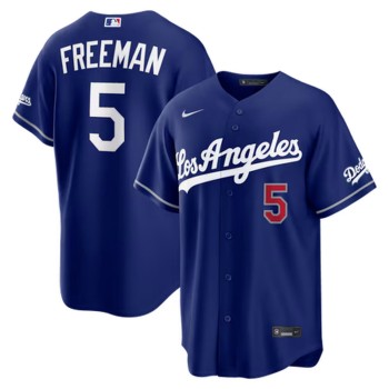Men's Los Angeles Dodgers #5 Freddie Freeman Nike Royal Alternate Stadium Jersey