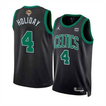 Men's Boston Celtics #4 Jrue Holiday Black 2024 Finals Statement Edition Stitched Basketball Jersey Men's Boston Celtics #4 Jrue Holiday Black 2024 Finals Statement Edition Stitched Basketball Jersey