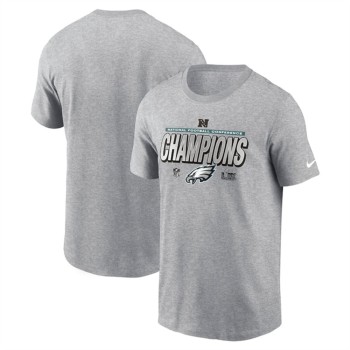Men's Philadelphia Eagles Heather Gray 2024 NFC Champions Locker Room Trophy T-Shirt Men's Philadelphia Eagles Heather Gray 2024 NFC Champions Locker Room Trophy T-Shirt