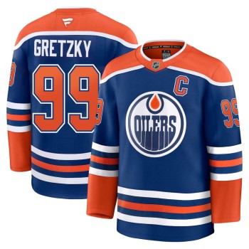 Men's Edmonton Oilers #99 Wayne Gretzky Royal Home Premium Jersey
