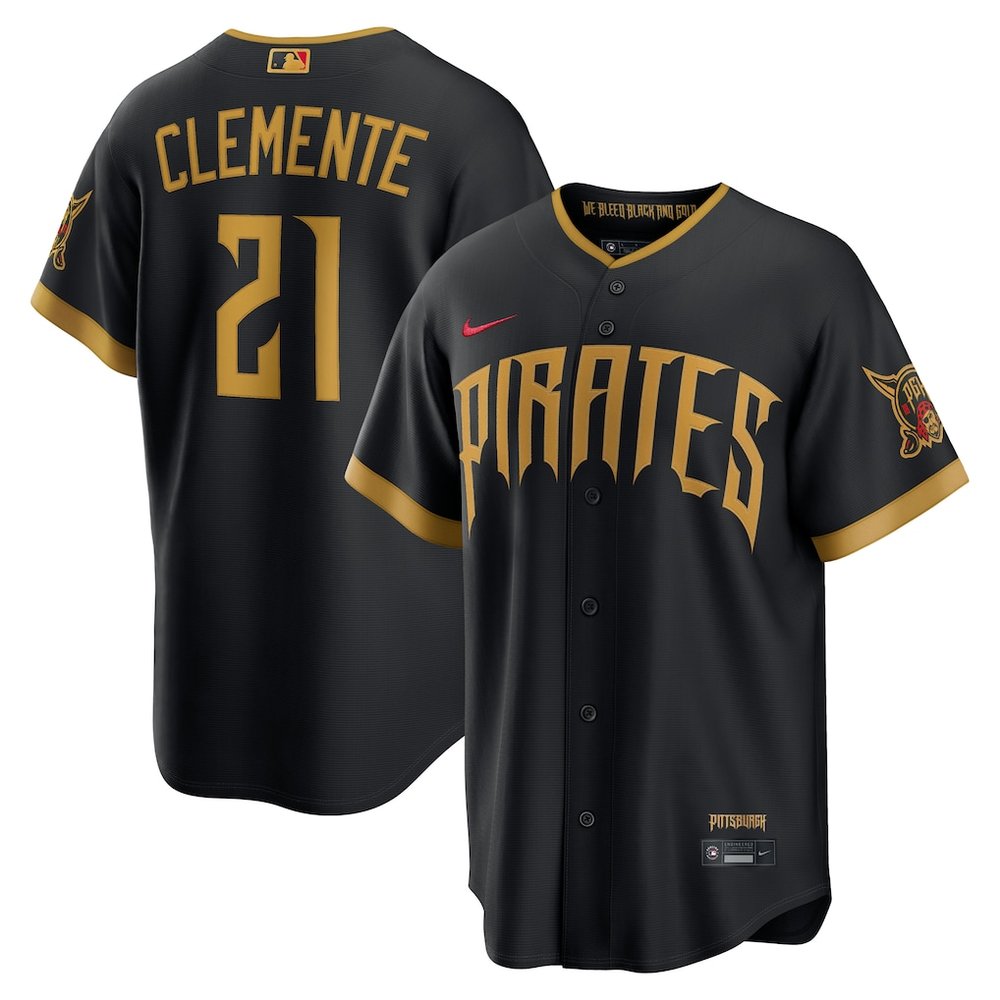 Youth Pittsburgh Pirates #21 Roberto Clemente Black 2026 City Connect Stitched Jersey