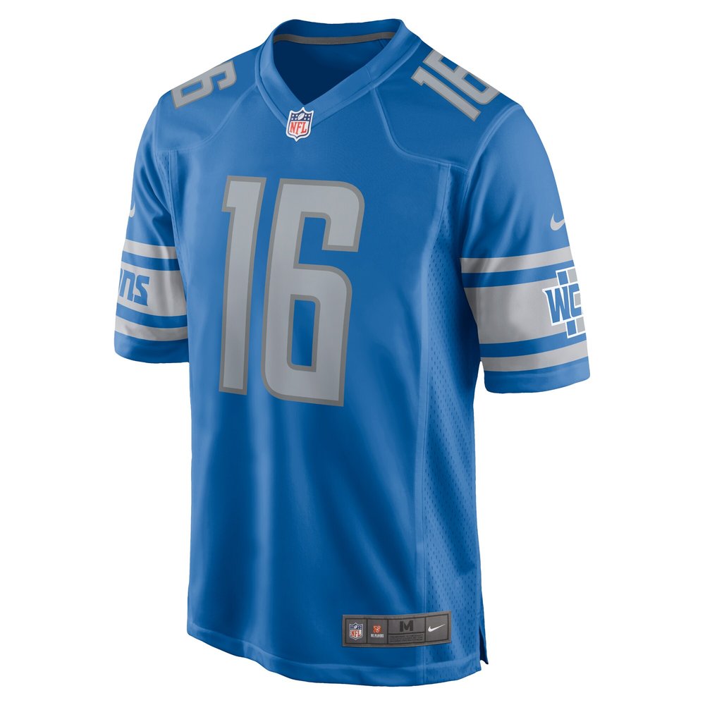 Men's Detroit Lions #16 Jared Goff Blue Player Game Jersey Men's Detroit Lions #16 Jared Goff Blue Player Game Jersey