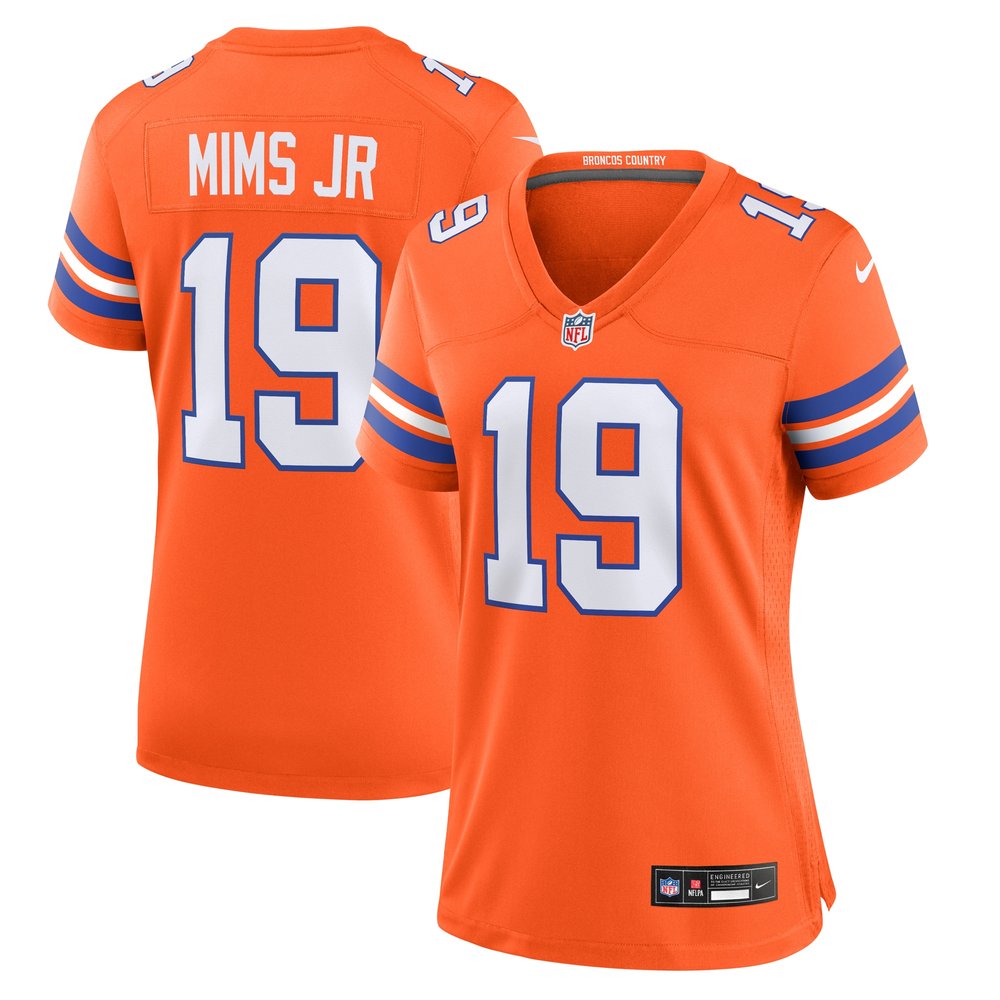 Women's Denver Broncos Marvin Mims Jr Orange Mile High Collection 1977 Throwback Player Game Jersey