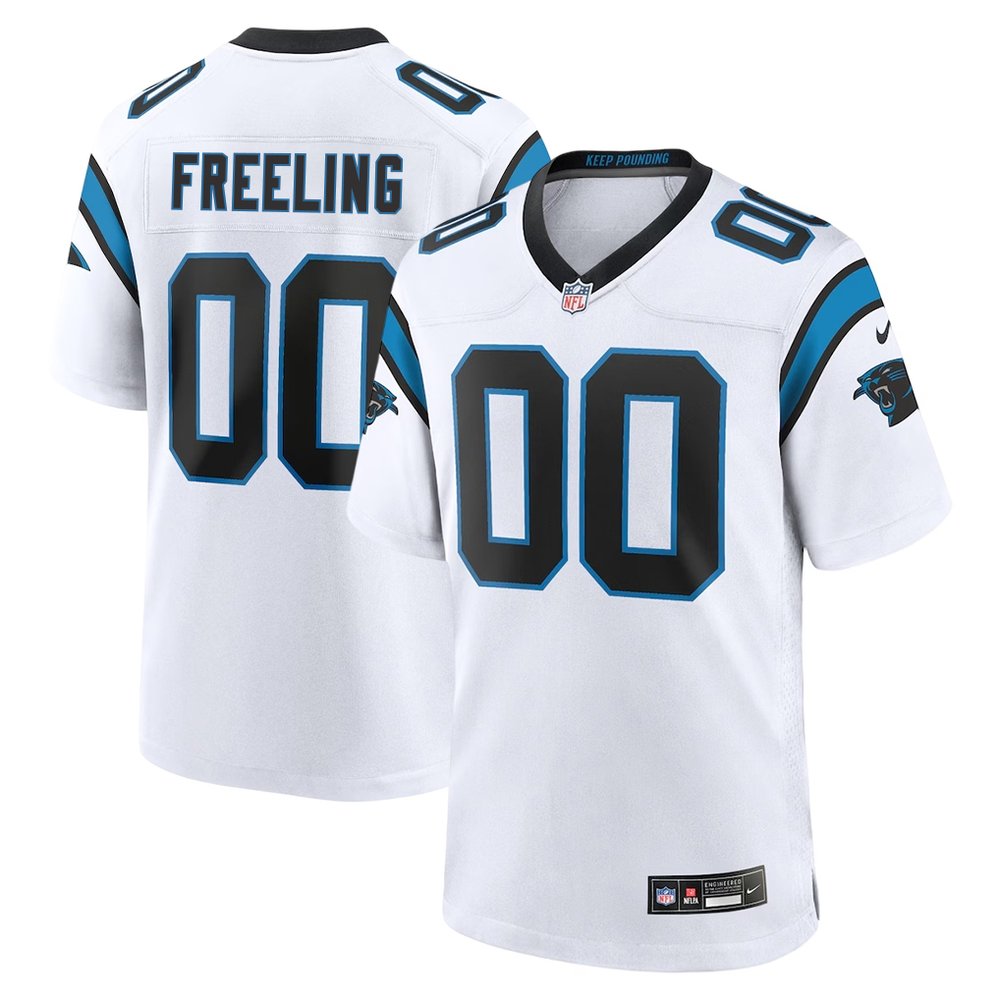 Youth Carolina Panthers Monroe Freeling White 2026 NFL Draft Game Jersey