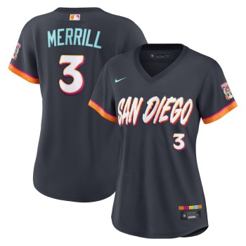Women's San Diego Padres #3 Jackson Merrill Nike Obsidian 2026 City Connect Stadium Jersey