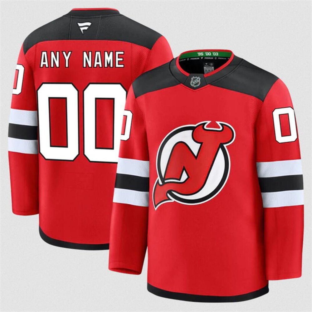Men's New Jersey Devils Custom Red 2024-25 Home Stitched Hockey Premium Jersey Men's New Jersey Devils Custom Red 2024-25 Home Stitched Hockey Premium Jersey