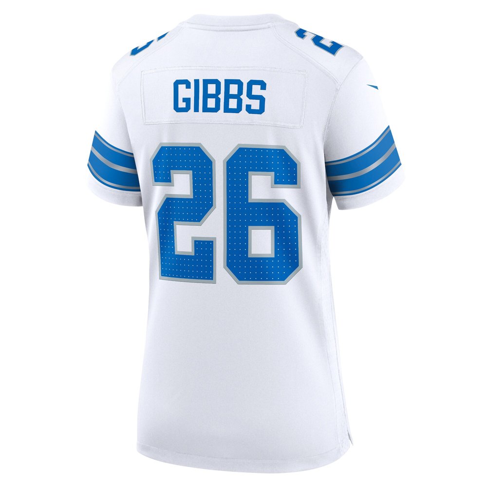 Women's Detroit Lions #26 Jahmyr Gibbs White Game Jersey Women's Detroit Lions #26 Jahmyr Gibbs White Game Jersey