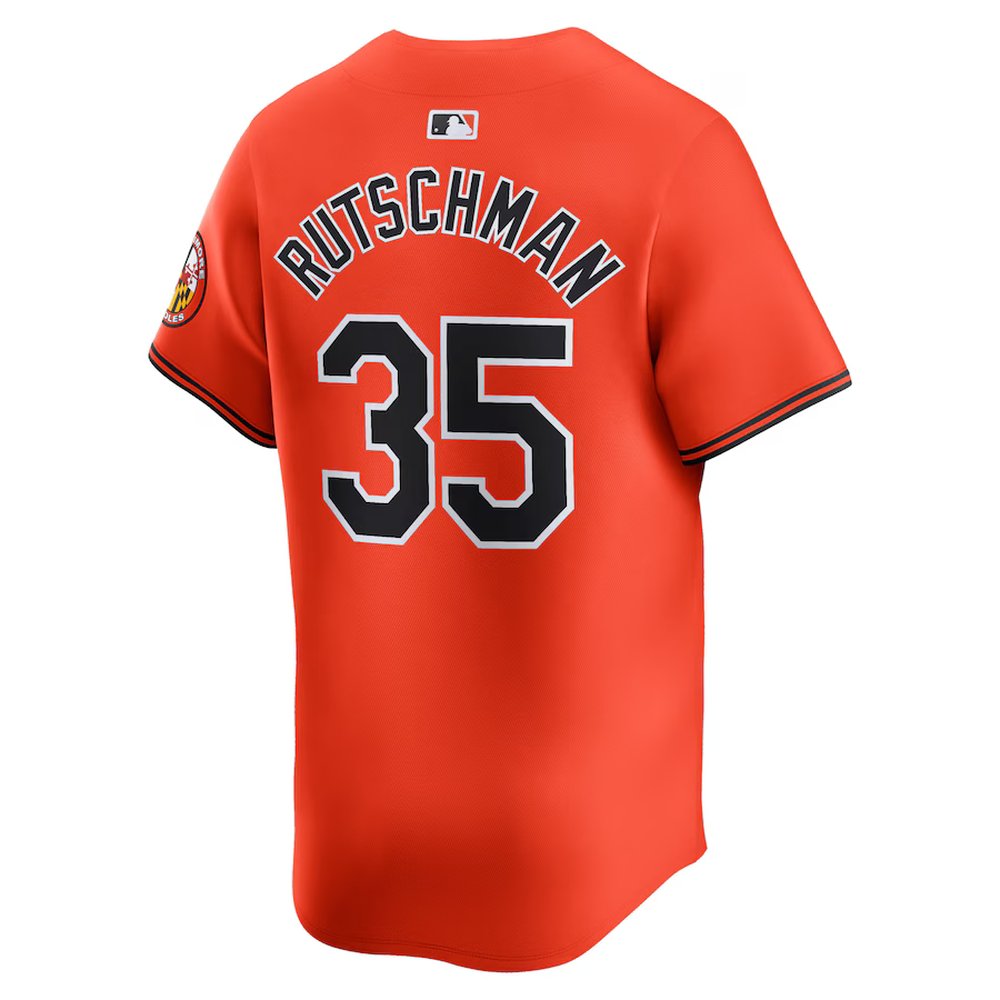 Men's Baltimore Orioles #35 Adley Rutschman Orange Alternate Limited Player Jersey Men's Baltimore Orioles #35 Adley Rutschman Orange Alternate Limited Player Jersey