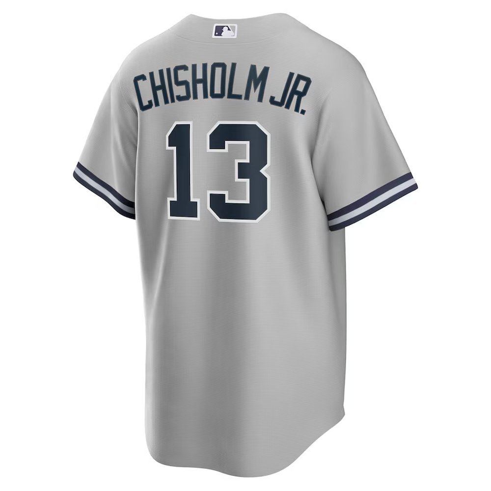 Men's New York Yankees #13 Jazz Chisholm Jr. Gray Road Replica Player Jersey Men's New York Yankees #13 Jazz Chisholm Jr. Gray Road Replica Player Jersey