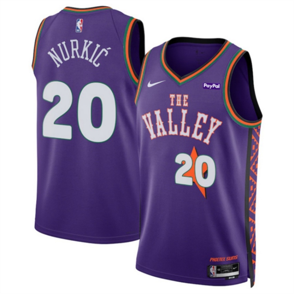 Men's Phoenix Suns #20 Jusuf Nurkić Purple 2024/25 City Edition Stitched Basketball Jersey