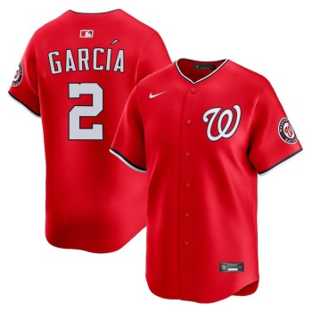 Men's Washington Nationals #2 Luis Garcia Red Home Limited Player Jersey
