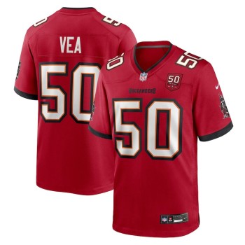 Men's Tampa Bay Buccaneers #50 Vita Vea Nike Red 50th Anniversary Game Jersey Men's Tampa Bay Buccaneers #50 Vita Vea Nike Red 50th Anniversary Game Jersey