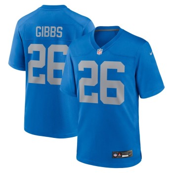 Men's Detroit Lions #26 Jahmyr Gibbs Blue Alternate Game Jersey Men's Detroit Lions #26 Jahmyr Gibbs Blue Alternate Game Jersey