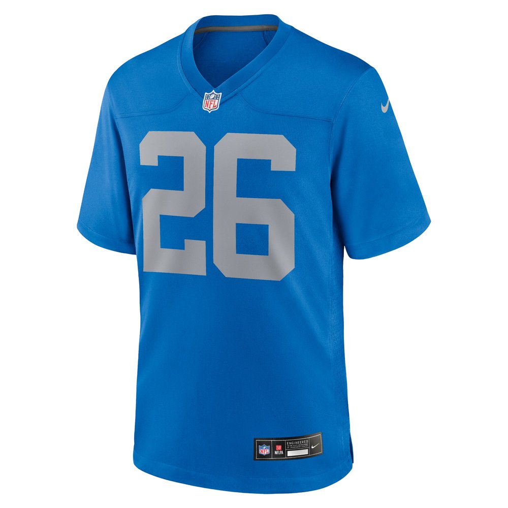 Men's Detroit Lions #26 Jahmyr Gibbs Blue Alternate Game Jersey Men's Detroit Lions #26 Jahmyr Gibbs Blue Alternate Game Jersey
