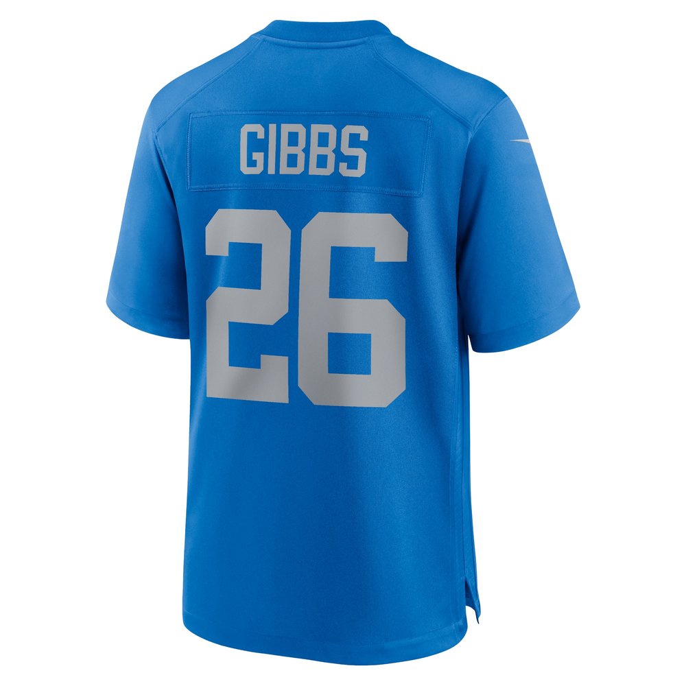 Men's Detroit Lions #26 Jahmyr Gibbs Blue Alternate Game Jersey Men's Detroit Lions #26 Jahmyr Gibbs Blue Alternate Game Jersey
