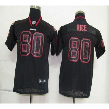 49ers #80 Jerry Rice Lights Out Black Stitched Youth NFL Jersey 49ers #80 Jerry Rice Lights Out Black Stitched Youth NFL Jersey