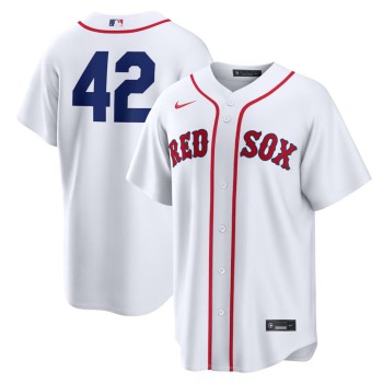 Youth Boston Red Sox #42 Jackie Robinson Nike White Home 2026 Jackie Robinson Day Replica Jersey
