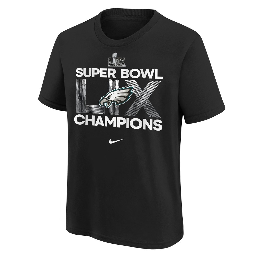 Youth Philadelphia Eagles  Black Super Bowl LIX Champions T-Shirt Youth Philadelphia Eagles  Black Super Bowl LIX Champions T-Shirt