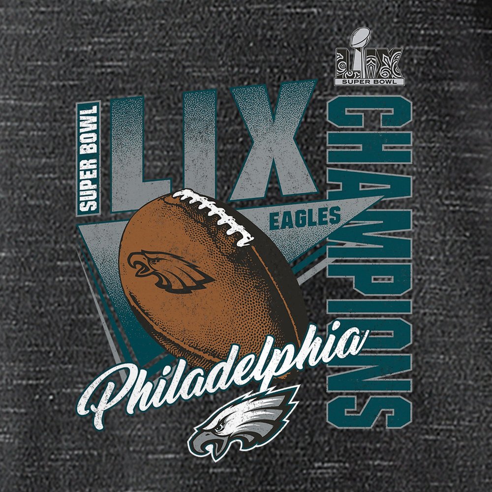 Women's Philadelphia Eagles  Graphite Super Bowl LIX Champions Own the Moment V-Neck T-Shirt Women's Philadelphia Eagles  Graphite Super Bowl LIX Champions Own the Moment V-Neck T-Shirt