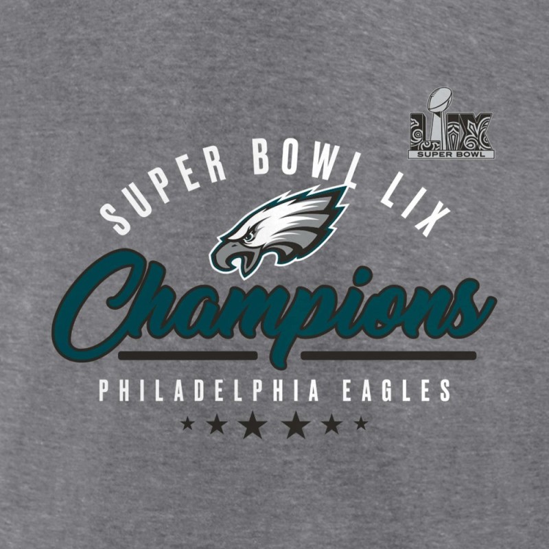Women's Philadelphia Eagles Heather Gray Super Bowl LIX Champions Prestigious Run Tri-Blend Scoop Neck T-Shirt Women's Philadelphia Eagles Heather Gray Super Bowl LIX Champions Prestigious Run Tri-Blend Scoop Neck T-Shirt