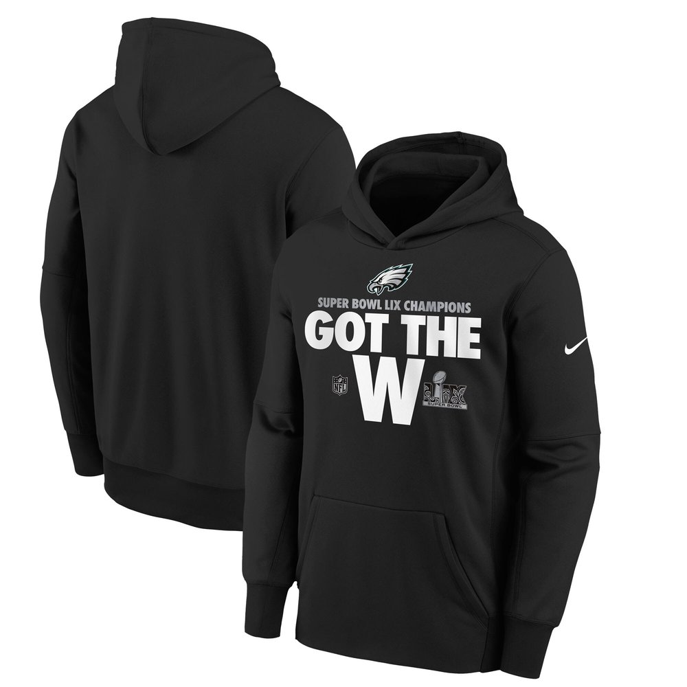 Youth Philadelphia Eagles  Black Super Bowl LIX Champions Parade Pullover Hoodie