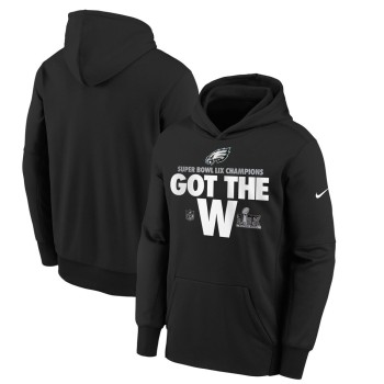 Youth Philadelphia Eagles  Black Super Bowl LIX Champions Parade Pullover Hoodie Youth Philadelphia Eagles  Black Super Bowl LIX Champions Parade Pullover Hoodie