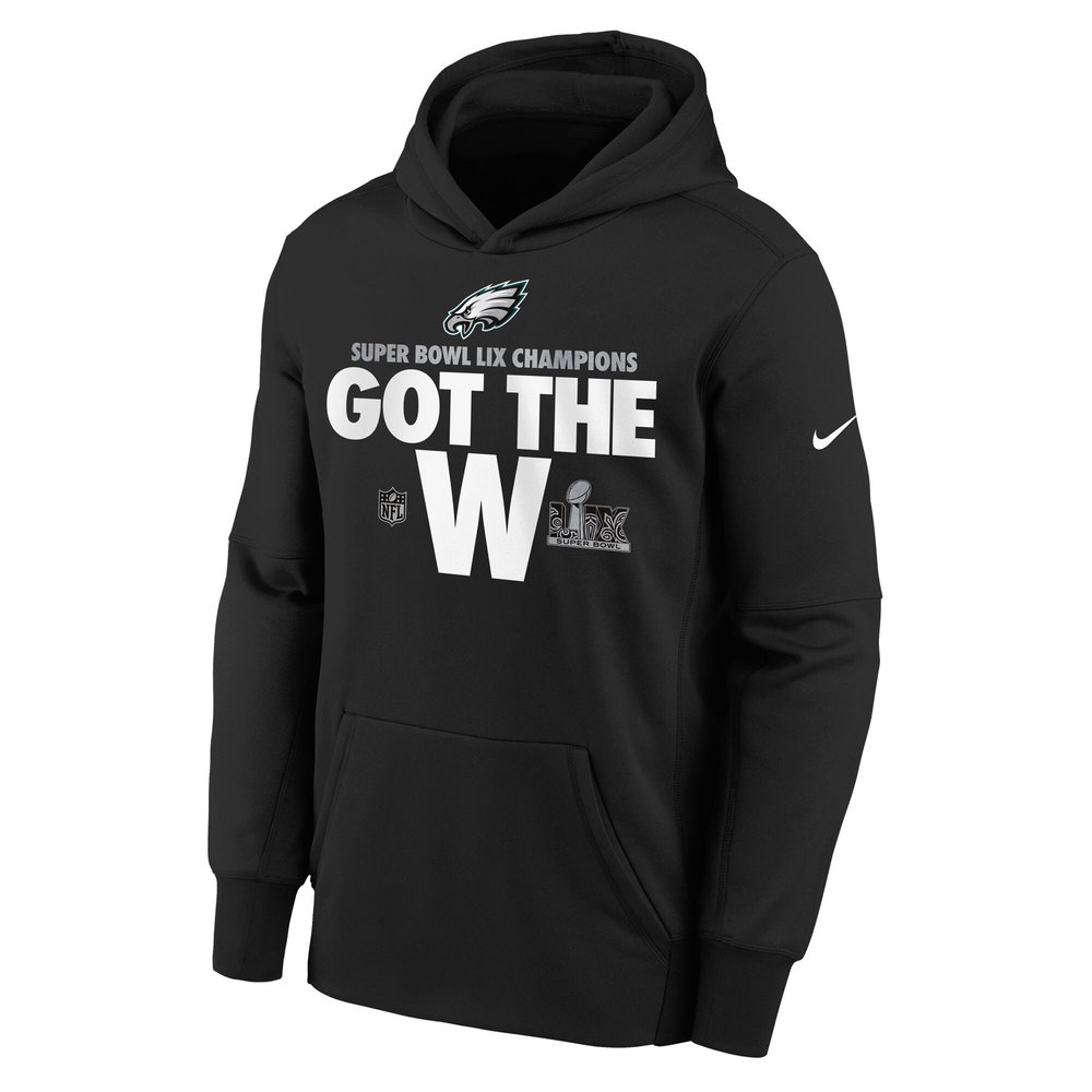 Youth Philadelphia Eagles  Black Super Bowl LIX Champions Parade Pullover Hoodie Youth Philadelphia Eagles  Black Super Bowl LIX Champions Parade Pullover Hoodie