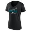Women's Philadelphia Eagles Black Super Bowl LIX Champions Iconic Victory V-Neck T-Shirt Women's Philadelphia Eagles Black Super Bowl LIX Champions Iconic Victory V-Neck T-Shirt
