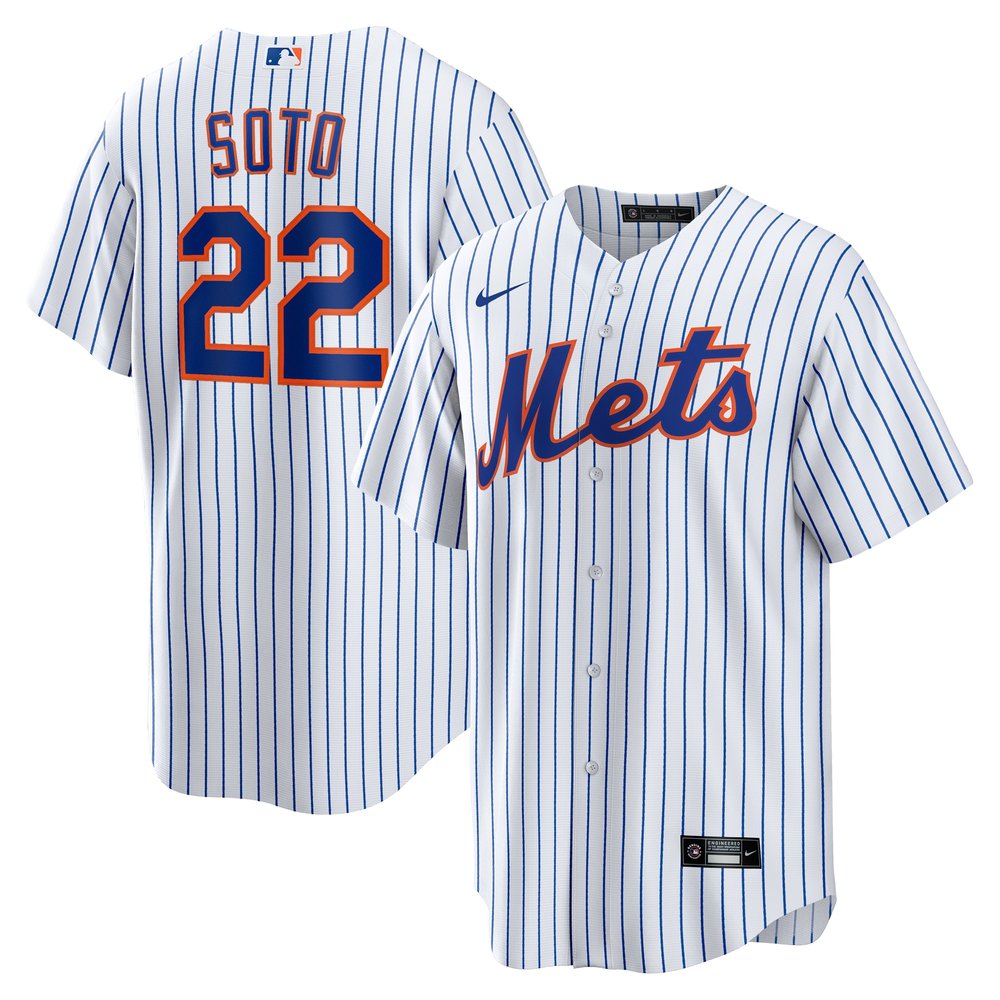 Men's New York Mets #22 Juan Soto White Home Replica Player Jersey