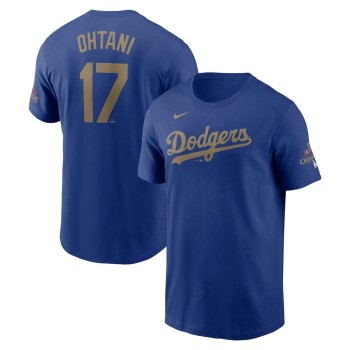 Youth Los Angeles Dodgers #17 Shohei Ohtani Royal 2025 Gold Collection Name & Number T-Shirt Youth Los Angeles Dodgers #17 Shohei Ohtani Royal 2025 Gold Collection Name & Number T-Shirt