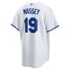 Men's Kansas City Royals #19 Michael Massey Nike White Home Replica Jersey