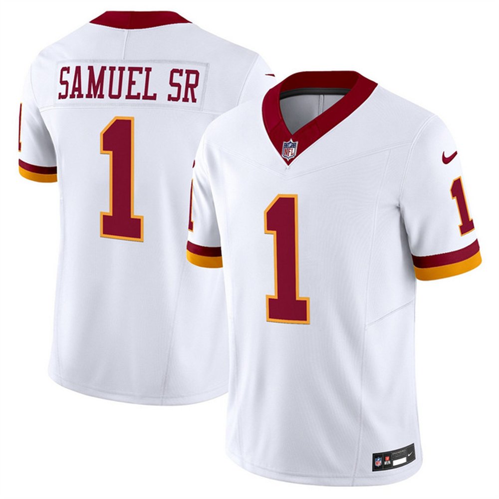 Youth Washington Commanders #1 Deebo Samuel Sr. White 2025 F.U.S.E. Throwback Vapor Limited Stitched Football Jersey