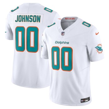 Men's Miami Dolphins Chris Johnson White 2026 NFL Draft Vapor F.U.S.E. Limited Jersey