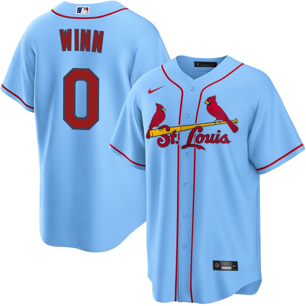Men's St. Louis Cardinals #0 Masyn Winn Blue Home Limited Jersey