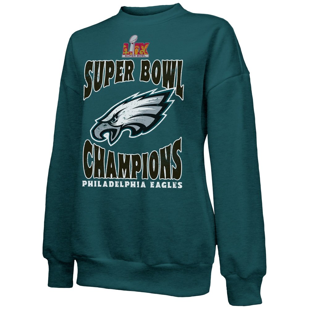 Women's Philadelphia Eagles  Threads Midnight Green Super Bowl LIX Champions Choke Up Tri-Blend Pullover Sweatshirt Women's Philadelphia Eagles  Threads Midnight Green Super Bowl LIX Champions Choke Up Tri-Blend Pullover Sweatshirt