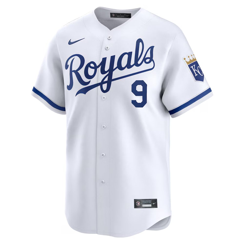 Men's Kansas City Royals #9 Vinnie Pasquantino Nike White Home Limited Player Jersey Men's Kansas City Royals #9 Vinnie Pasquantino Nike White Home Limited Player Jersey