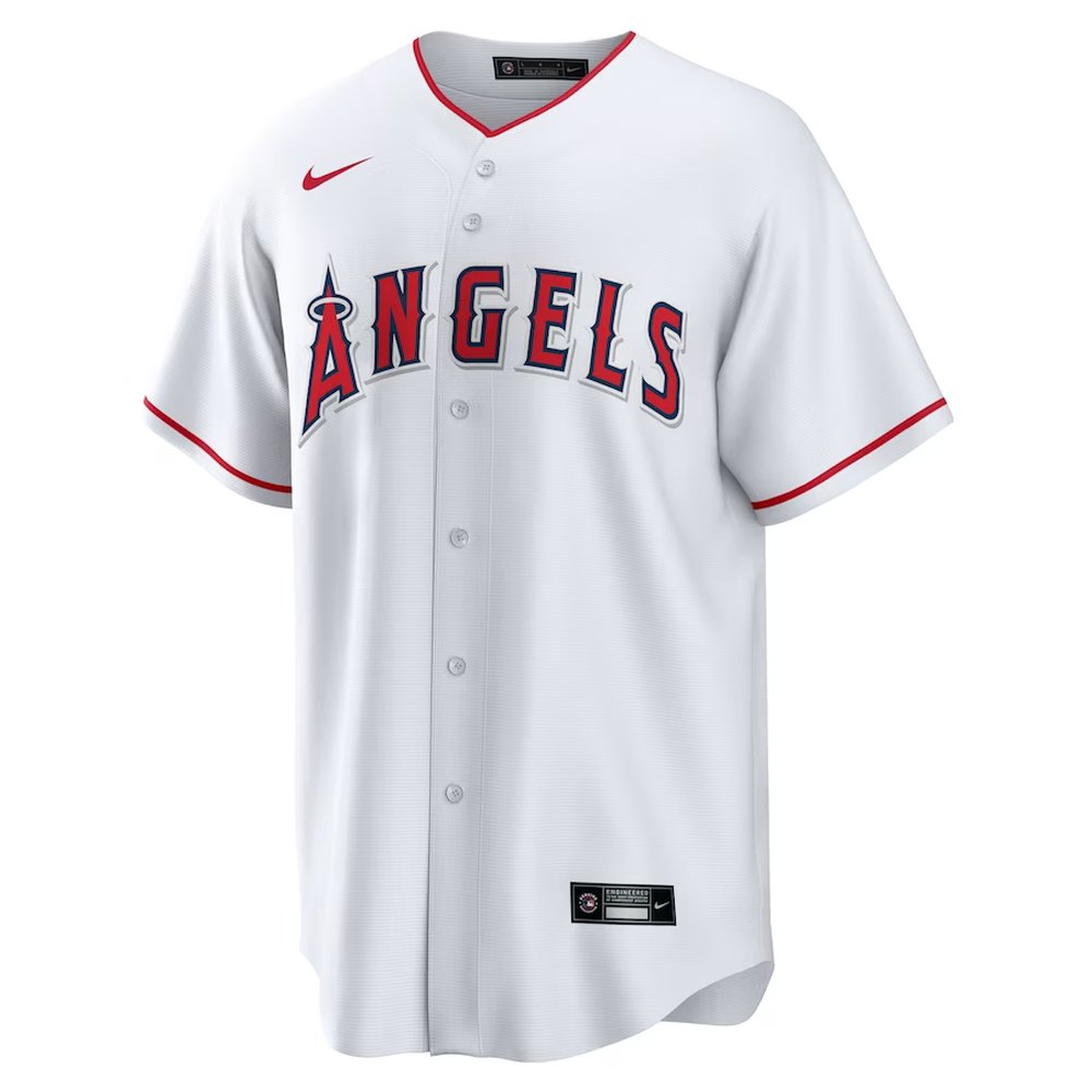 Men's Los Angeles Angels #27 Mike Trout Nike White Home Replica Player Name Jersey Men's Los Angeles Angels #27 Mike Trout Nike White Home Replica Player Name Jersey