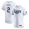 Men's Tampa Bay Rays #2 Yandy Diaz White Home Elite Player Jersey