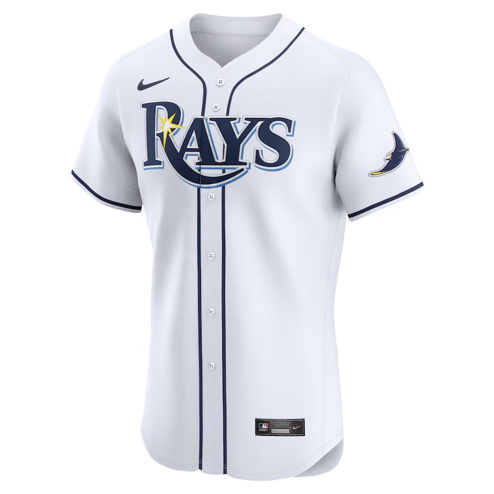 Men's Tampa Bay Rays #2 Yandy Diaz White Home Elite Player Jersey