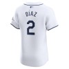 Men's Tampa Bay Rays #2 Yandy Diaz White Home Elite Player Jersey