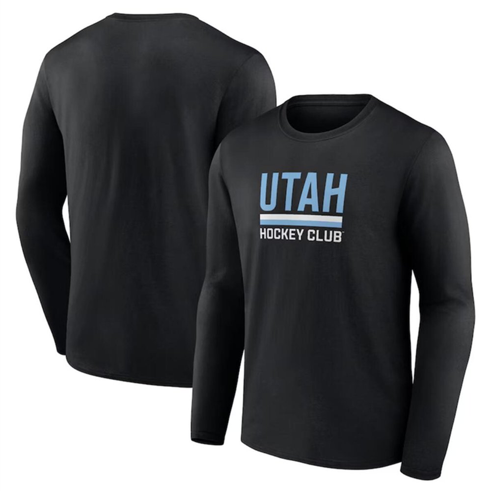 Men's Utah Mammoth Black Secondary Logo Long Sleeve T-Shirt