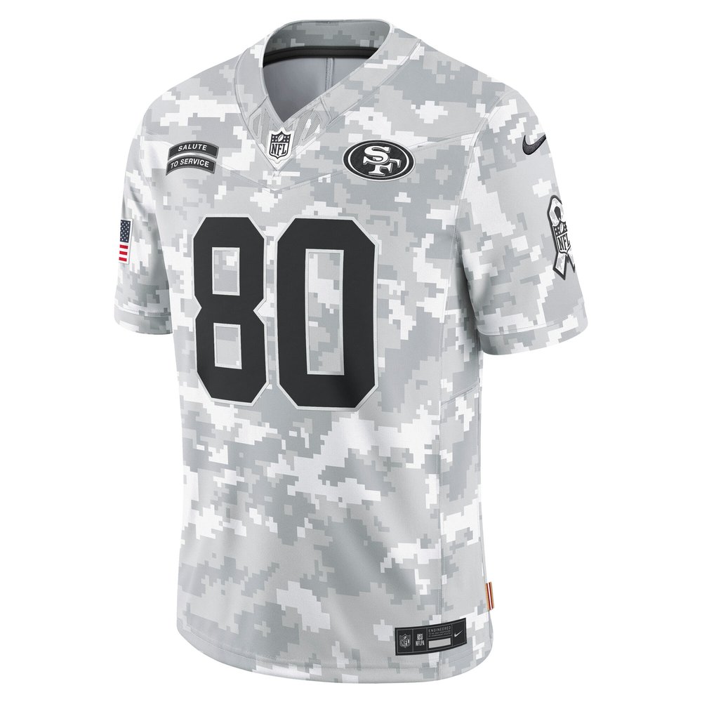 Men's San Francisco 49ers Jerry Rice Arctic Camo 2024 Salute to Service Retired Player Limited Jersey Men's San Francisco 49ers Jerry Rice Arctic Camo 2024 Salute to Service Retired Player Limited Jersey