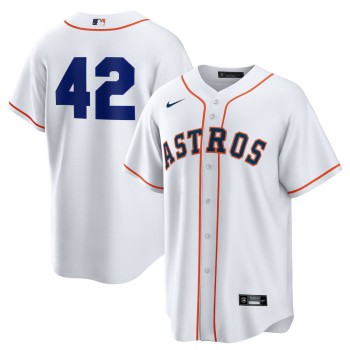 Men's Houston Astros #42 Jackie Robinson Nike White Home 2025 Jackie Robinson Day Replica Jersey