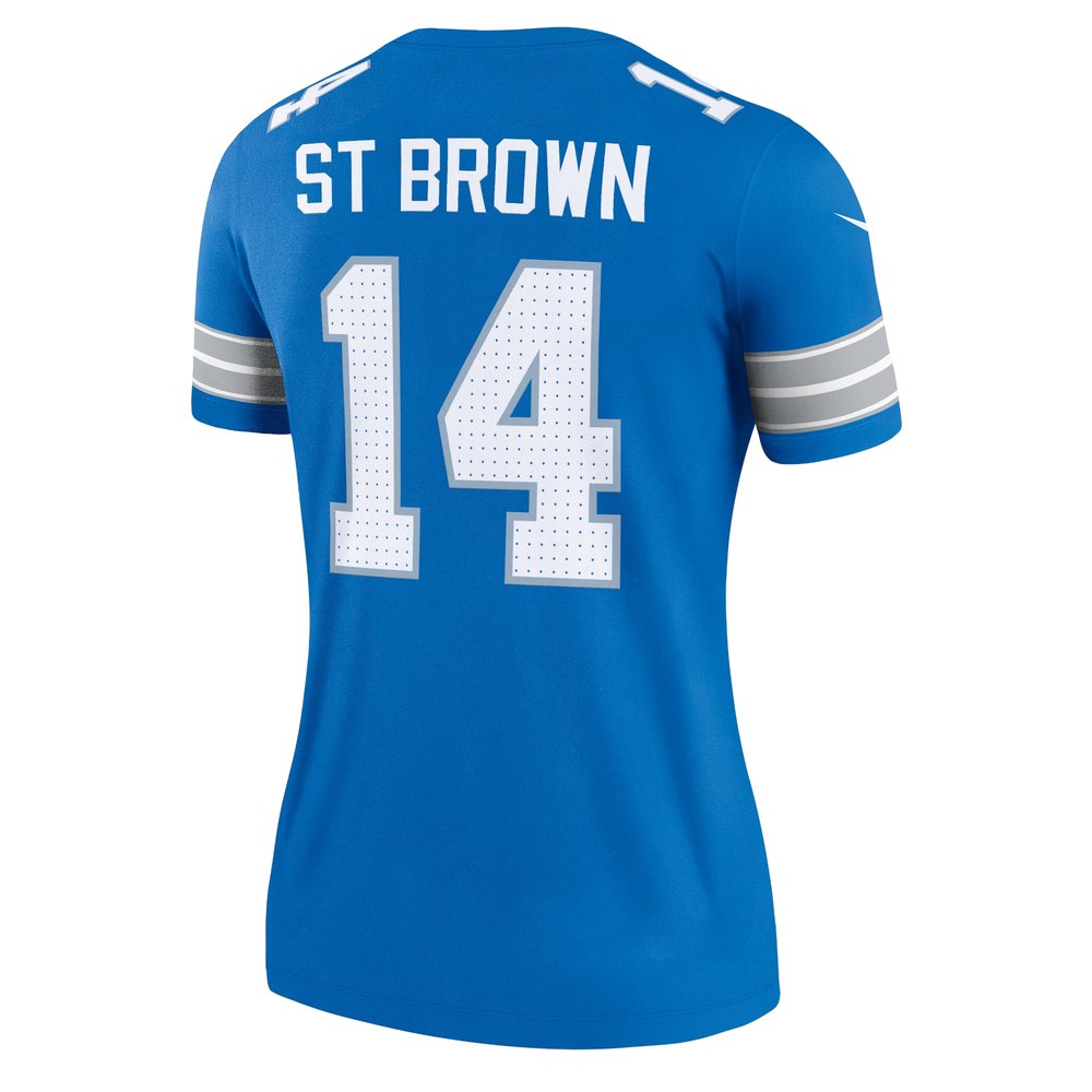 Women's Detroit Lions #14 Amon-Ra St. Brown Blue Legend Jersey Women's Detroit Lions #14 Amon-Ra St. Brown Blue Legend Jersey