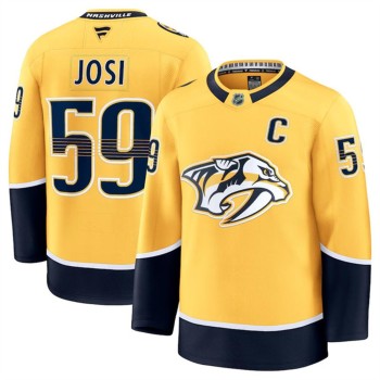 Men's Nashville Predators #59 Roman Josi Gold 2024-25 Home Stitched Hockey Premium Jersey Men's Nashville Predators #59 Roman Josi Gold 2024-25 Home Stitched Hockey Premium Jersey